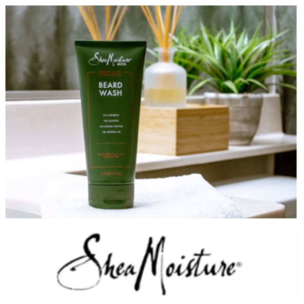 NEW Bundle of 2 SheaMoisture men’s Beard Wash-Maracuja Oil/Shea Butter, 6 fl oz
